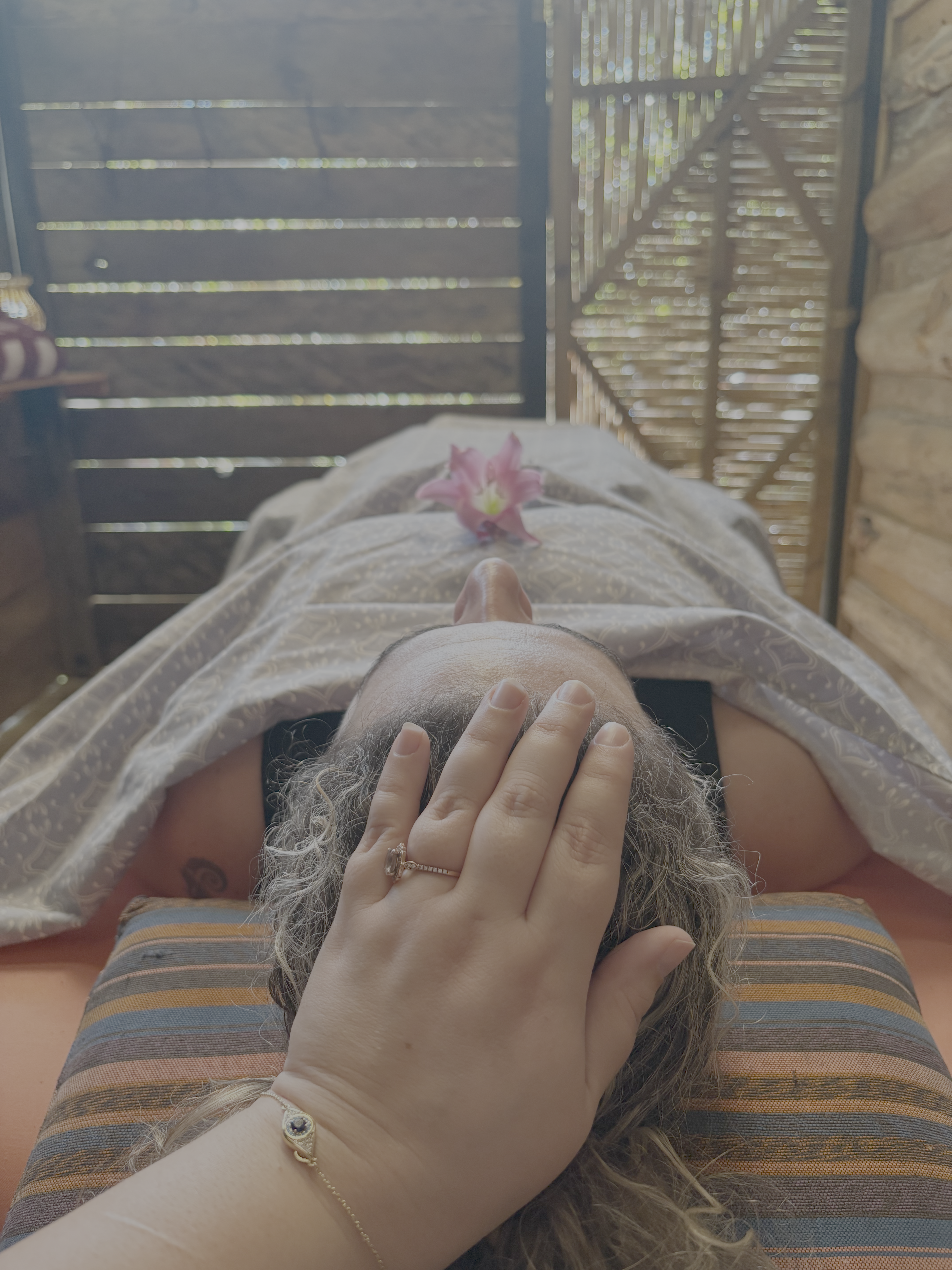 Reiki healing session at The Cocoon women's retreat in Guatemala