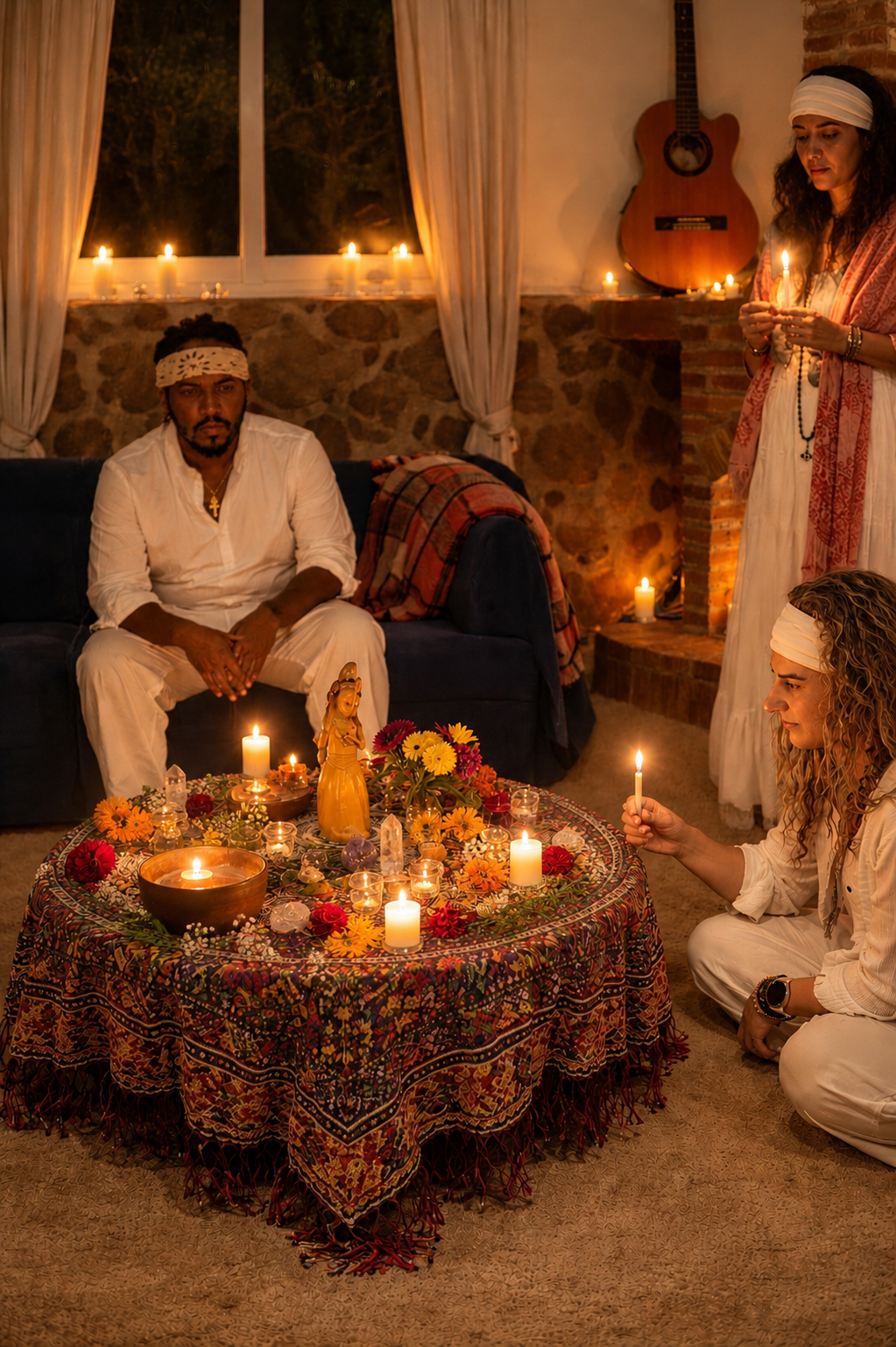 Ancestral ceremony altar and ritual setting
