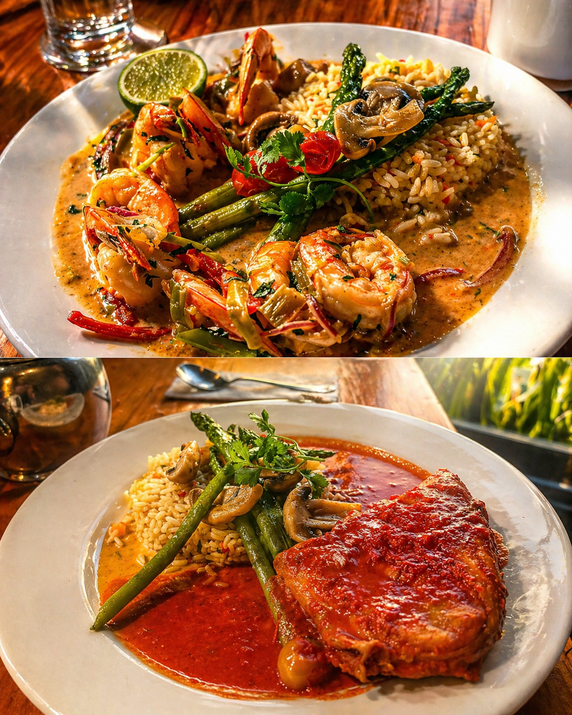 Fresh food prepared for retreat guests